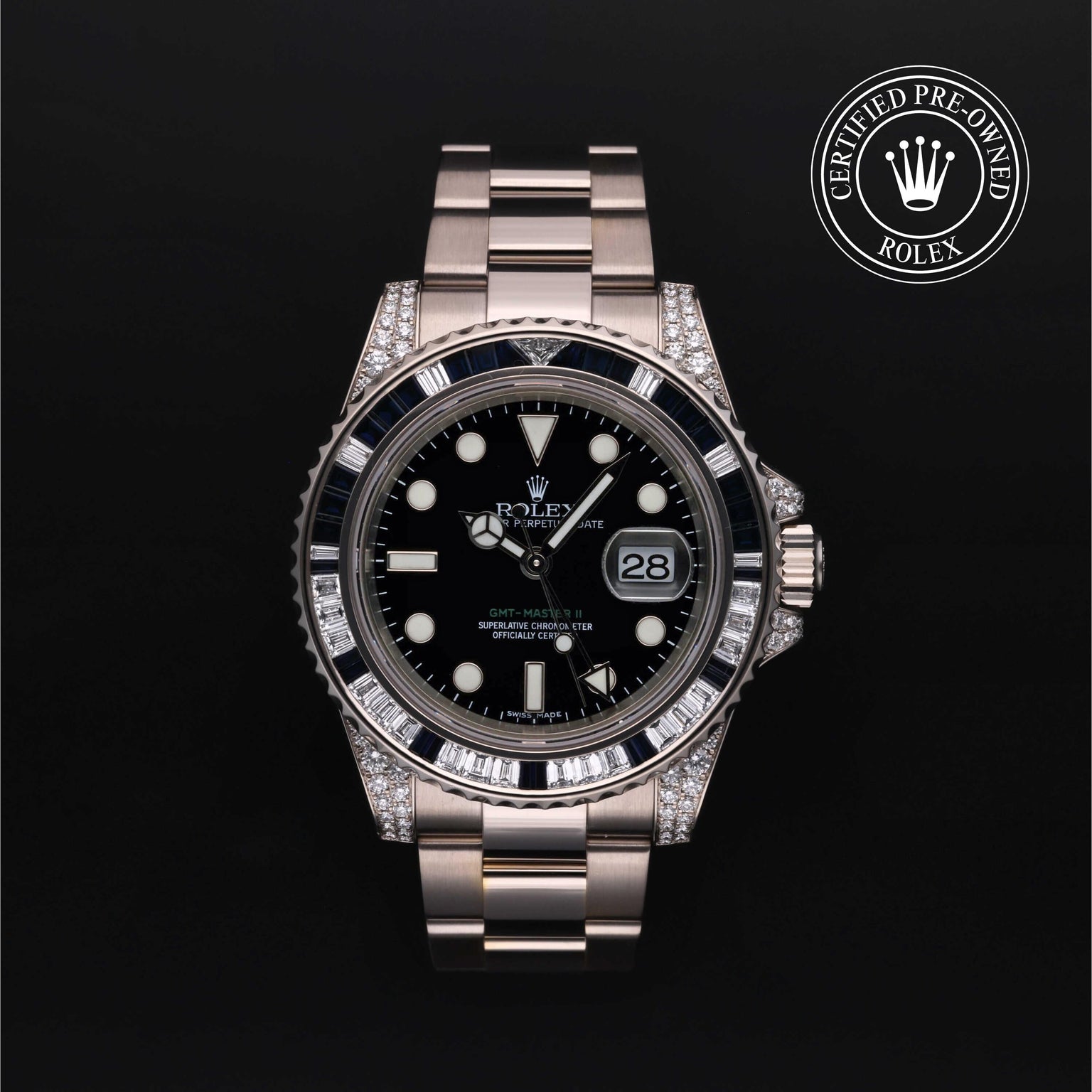 Rolex CPO GMT M116759SA front on white background