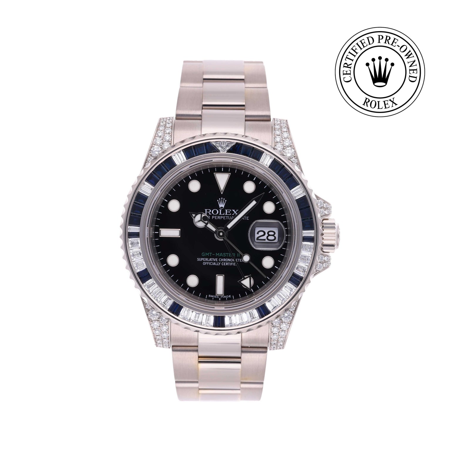 Rolex CPO GMT M116759SA front on white background