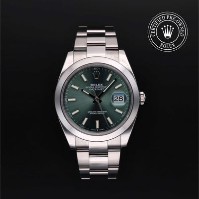 Rolex CPO Datejust M126300 front on white background