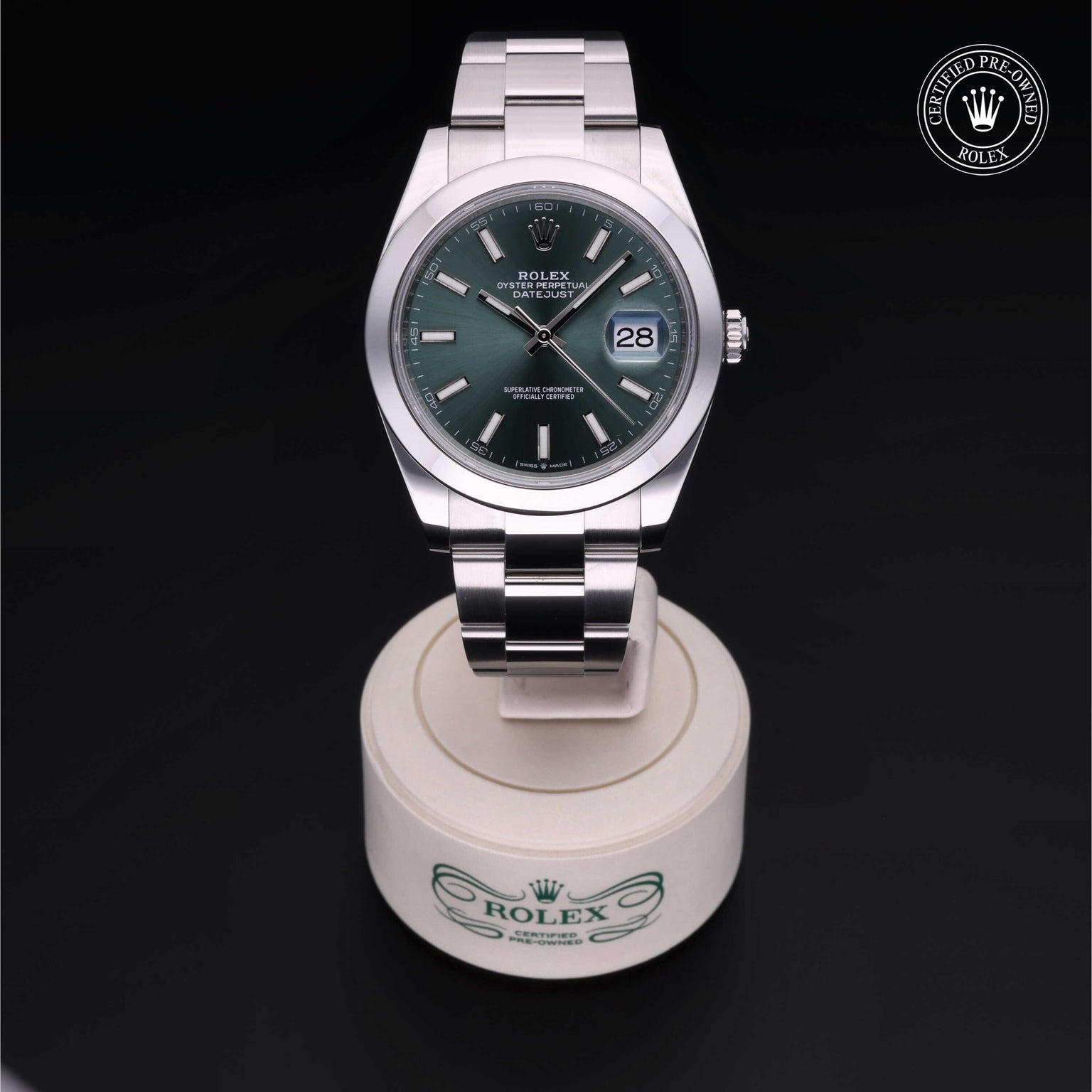 Rolex CPO Datejust M126300 front on white background