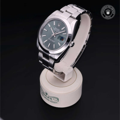 Rolex CPO Datejust M126300 front on white background