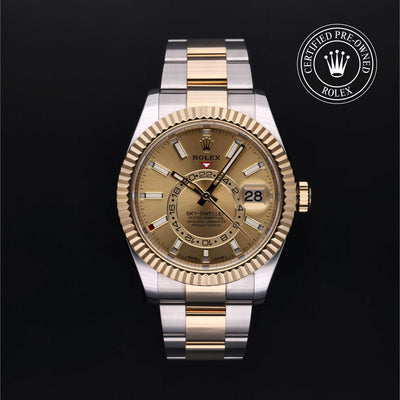 Rolex CPO Sky-Dweller M326933 front on white background