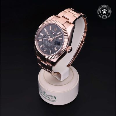 Rolex Certified Pre-owned Sky-Dweller M326935-0007 front on black background