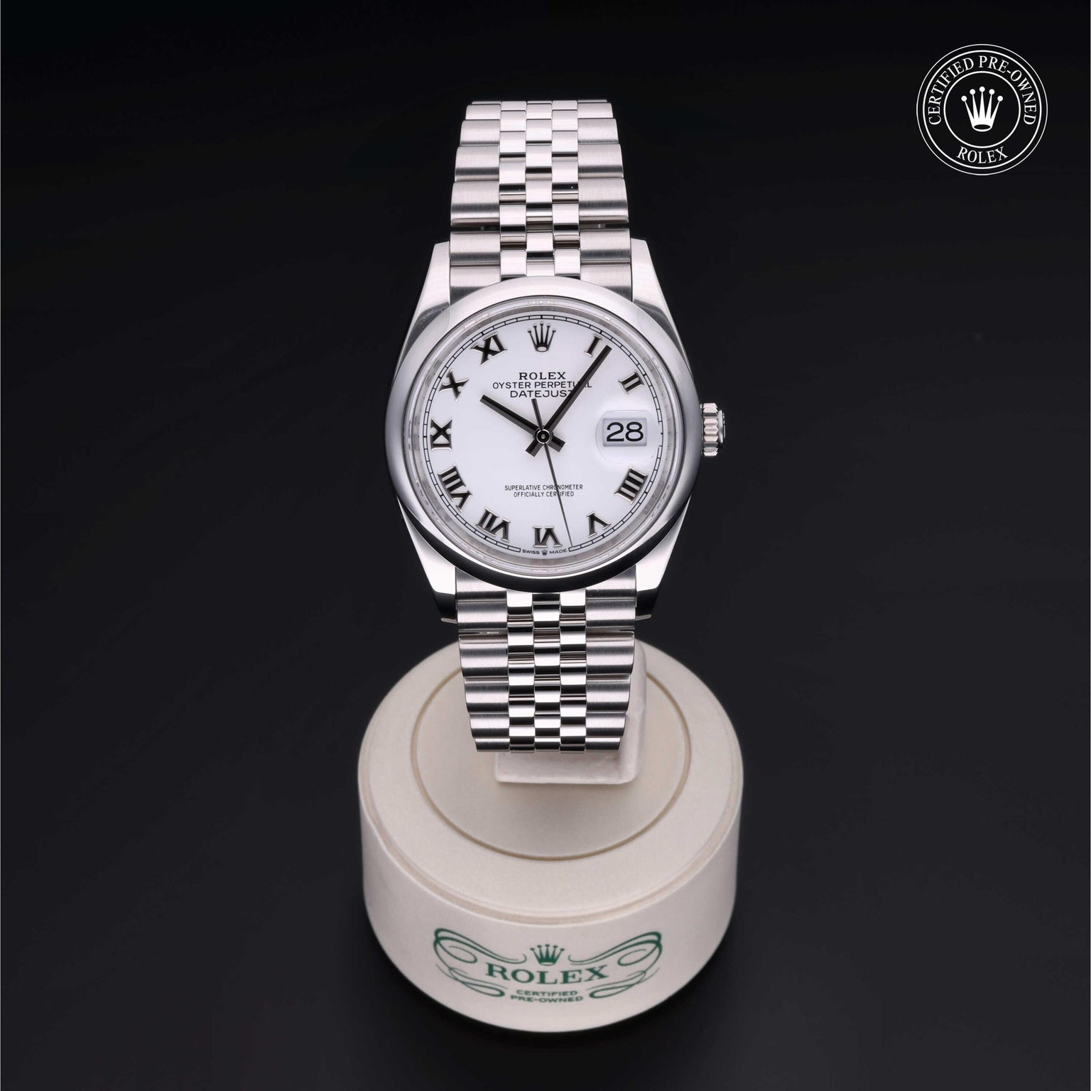 Rolex CPO Datejust M126200 front on white background
