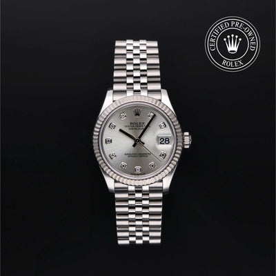 Rolex Certified Pre-owned Lady Datejust M278274-0030 front on black background
