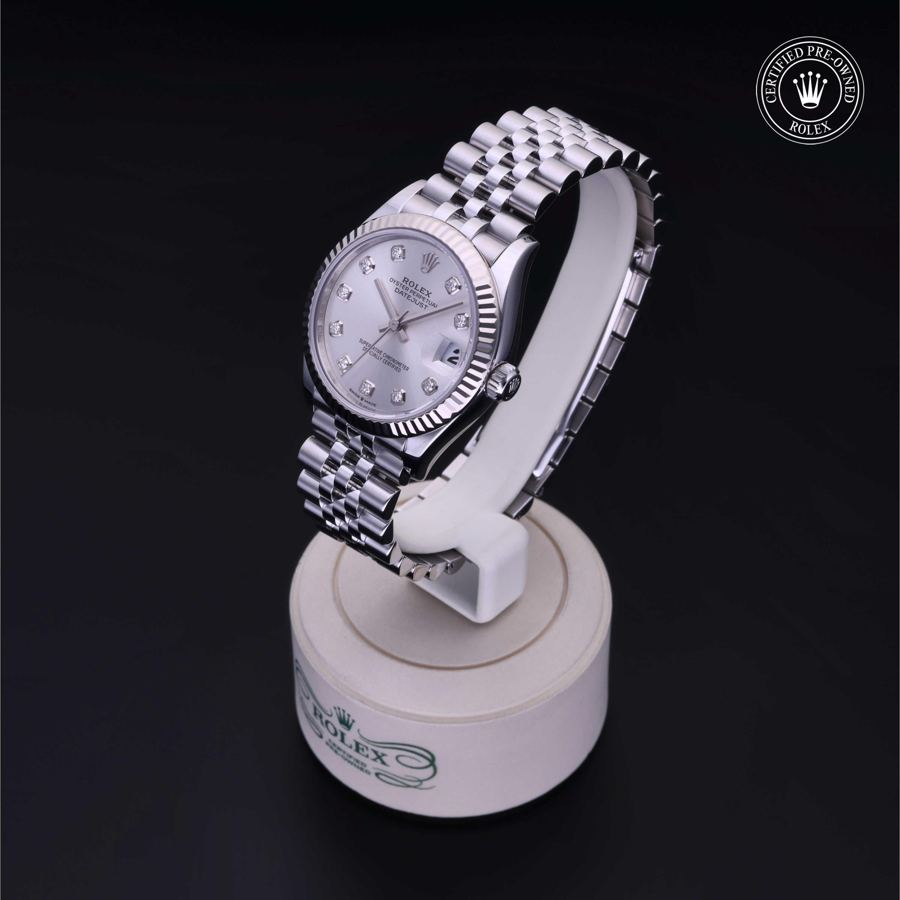 Rolex Certified Pre-owned Lady Datejust M278274-0030 front on black background