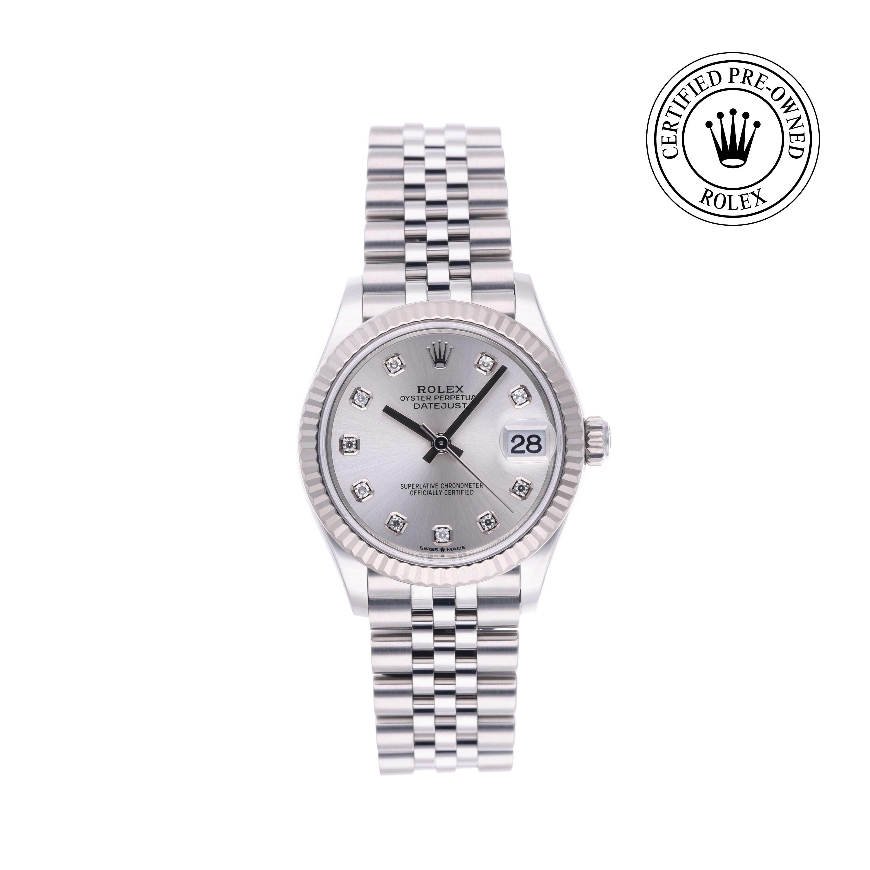 Rolex Certified Pre-owned Lady Datejust M278274-0030 front on white background