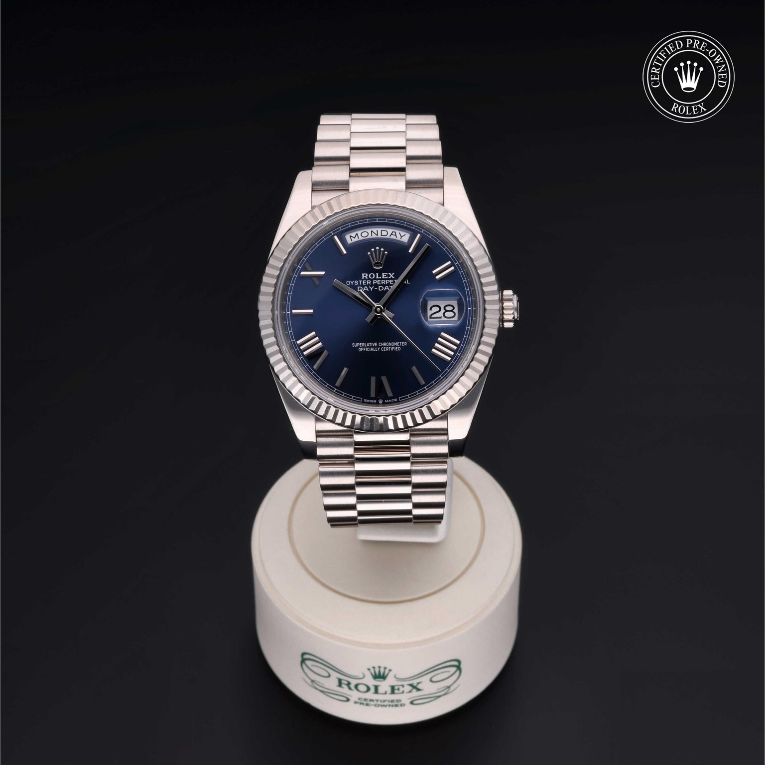 Rolex CPO Day-date M228239 front on white background