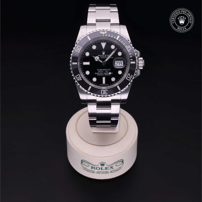 Rolex CPO Submariner M116610LN front on white background