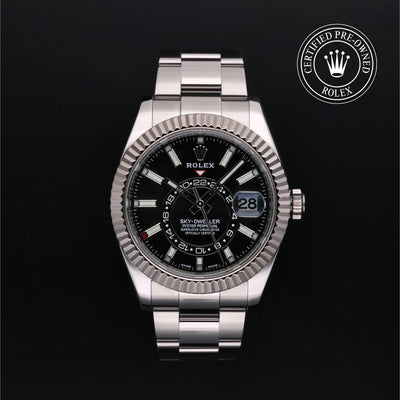 Rolex Certified Pre-owned Sky-Dweller M326934-0005 front on black background