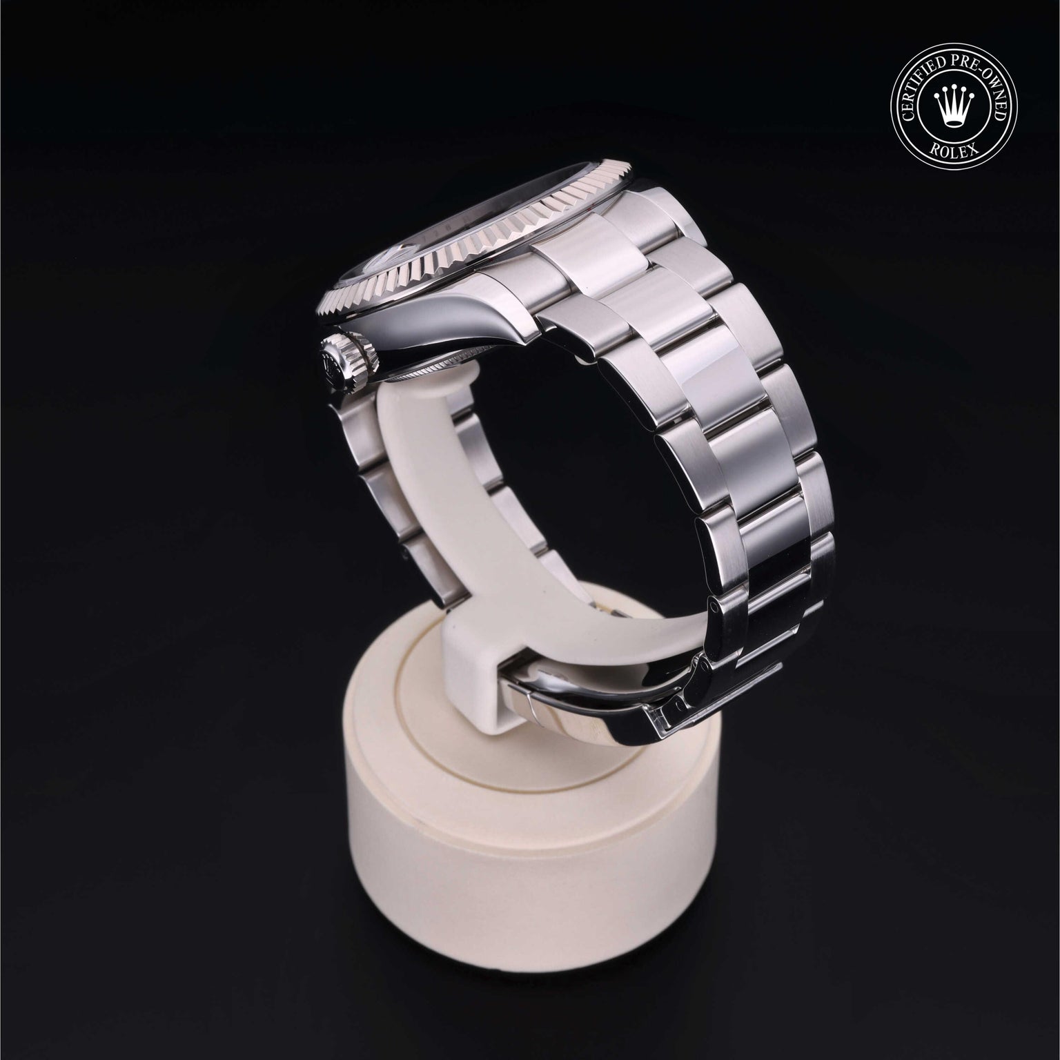 Rolex Certified Pre-owned Sky-Dweller M326934-0005 front on black background