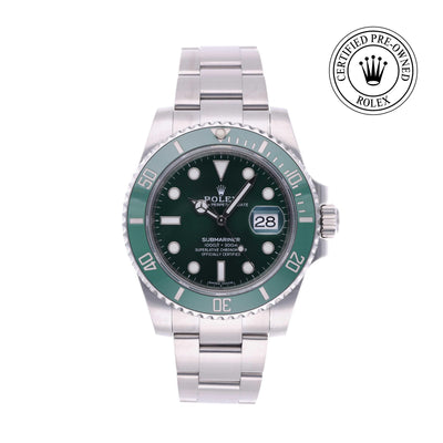 Rolex CPO Submariner M116610LV front on white background