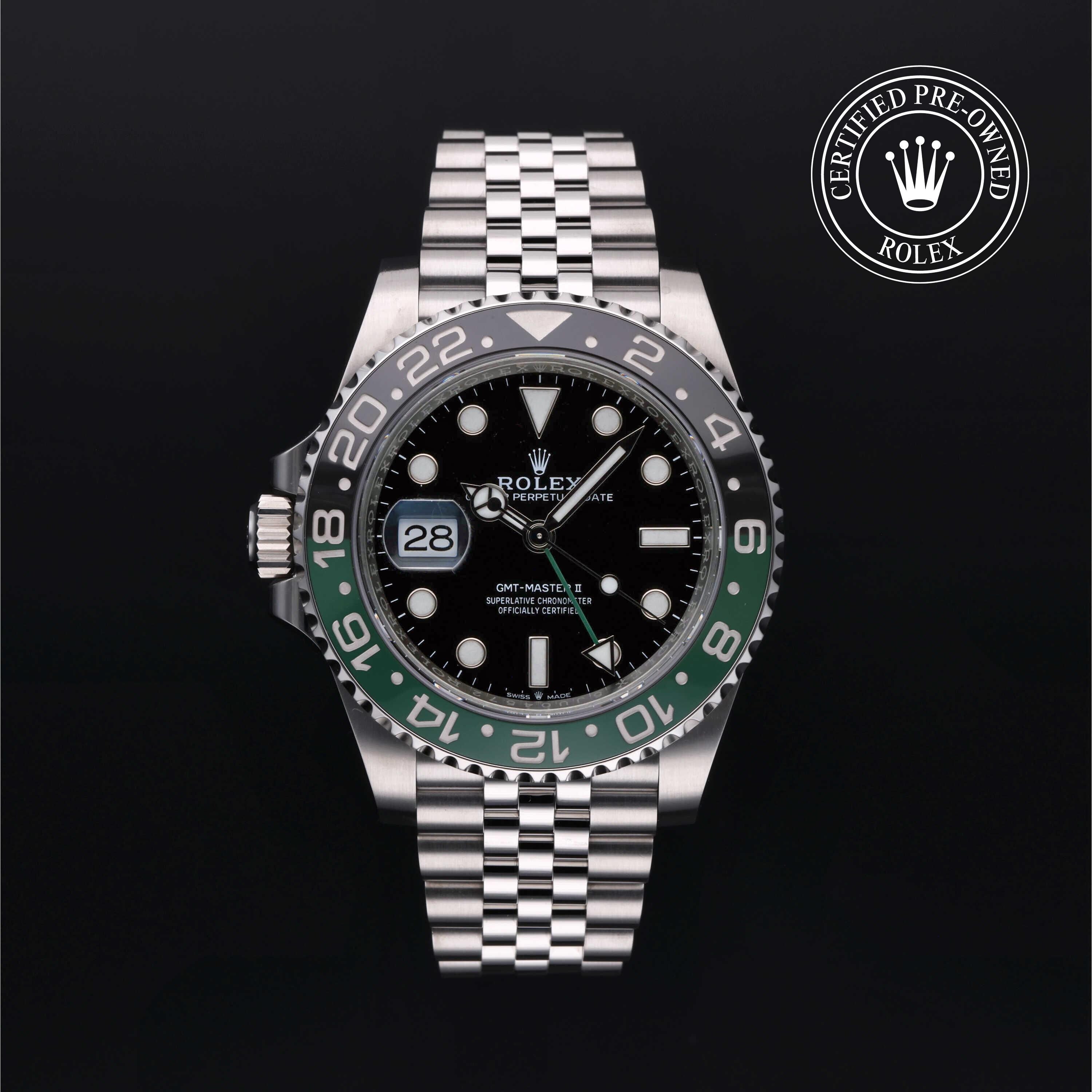 Rolex CPO GMT M126720VTNR front on white background