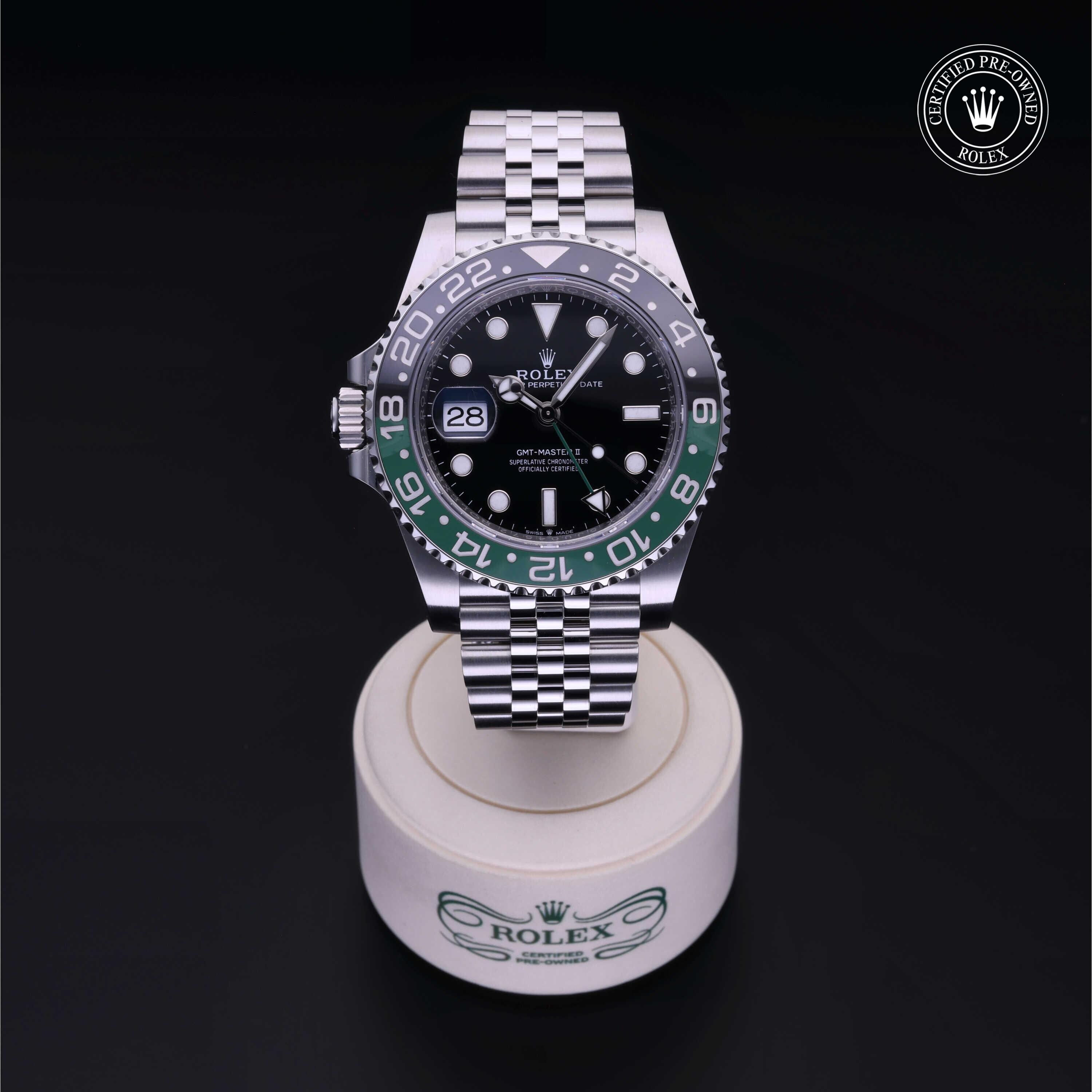 Rolex CPO GMT M126720VTNR front on white background