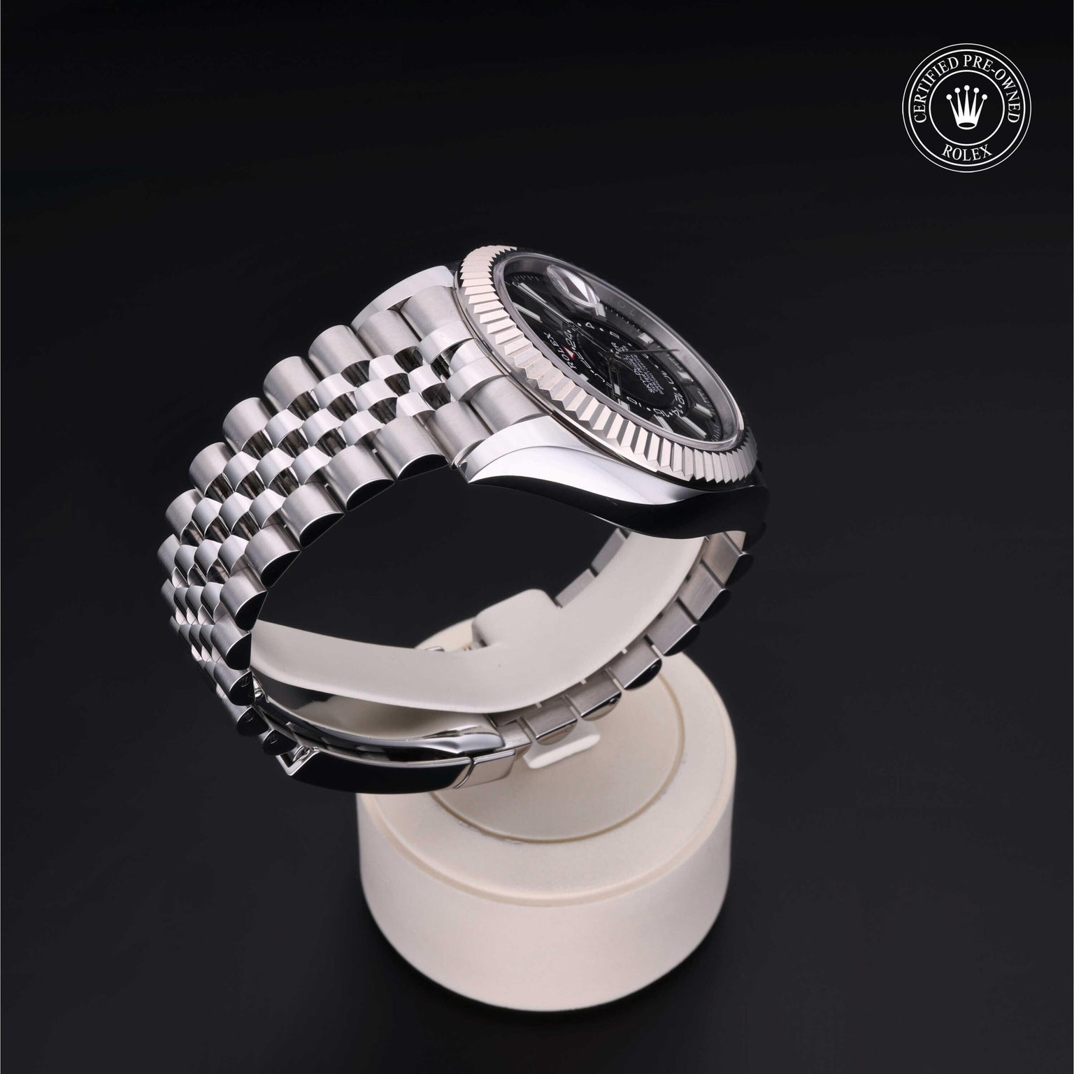 Rolex Certified Pre-owned Sky-Dweller M326934-0006 front on black background