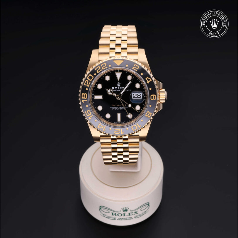Rolex CPO GMT M126718GRNR front on white background