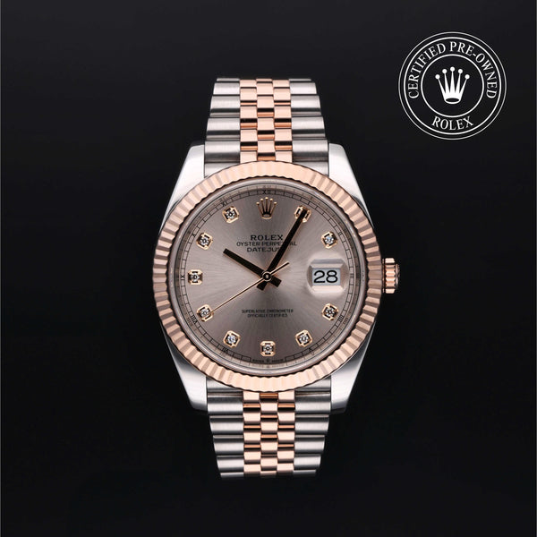 Rolex Certified Pre-owned Datejust M126331-0008 front on black background