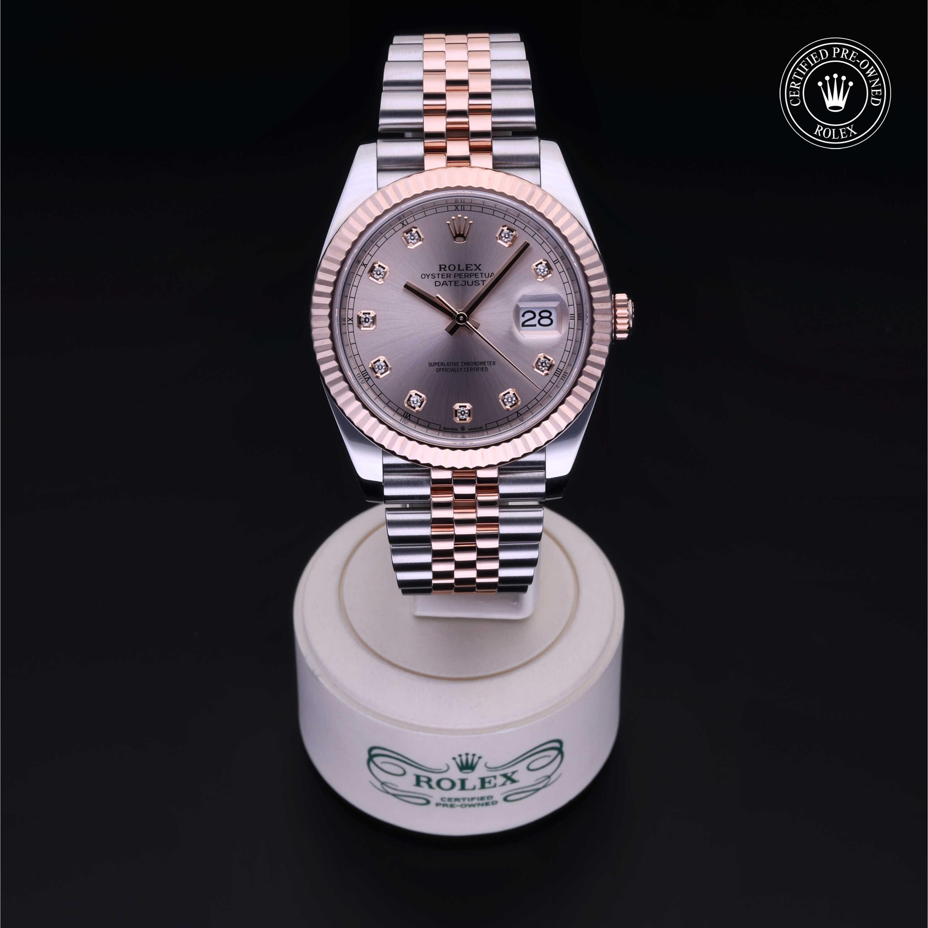 Rolex Certified Pre-owned Datejust M126331-0008 front on black background