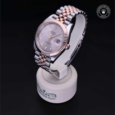 Rolex Certified Pre-owned Datejust M126331-0008 front on black background