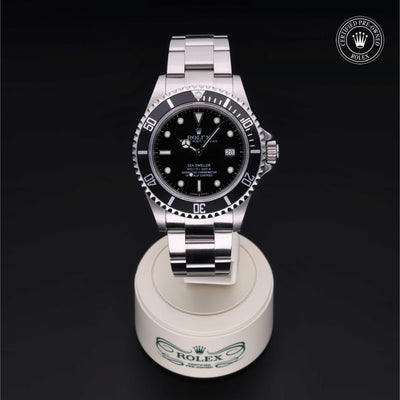 Rolex Certified Pre-owned Sea-Dweller M16600-0003 front on black background