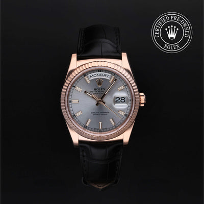 Rolex Certified Pre-owned Day-date M118135-0005 front on black background