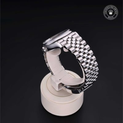 Rolex Certified Pre-owned Datejust M126200-0007 front on black background