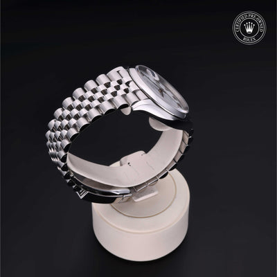 Rolex Certified Pre-owned Datejust M126200-0007 front on black background