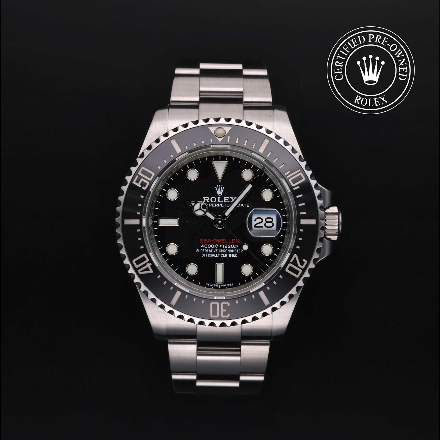 Rolex CPO Sea-Dweller M126600 front on white background