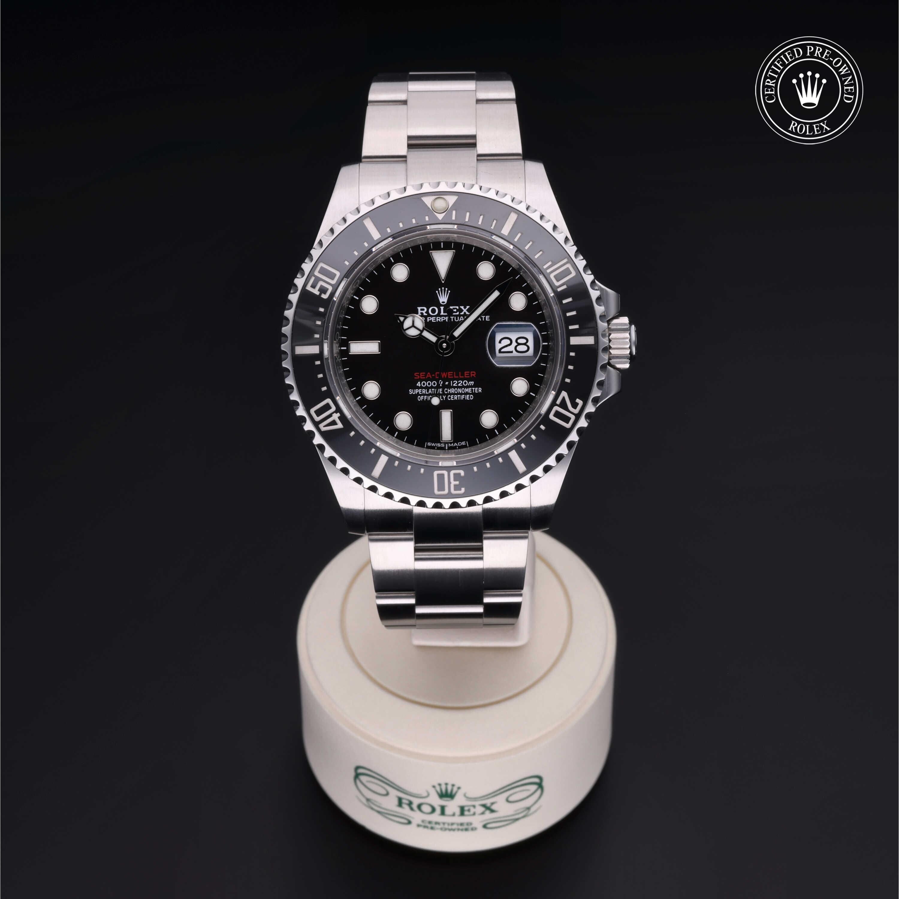 Rolex CPO Sea-Dweller M126600 front on white background