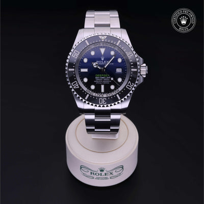 Rolex Certified Pre-owned Sea-Dweller M126660-0002 front on black background