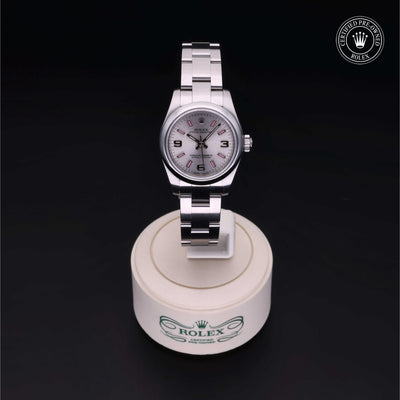 Rolex CPO Oyster Perpetual M176200 front on white background