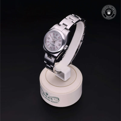 Rolex CPO Oyster Perpetual M176200 front on white background