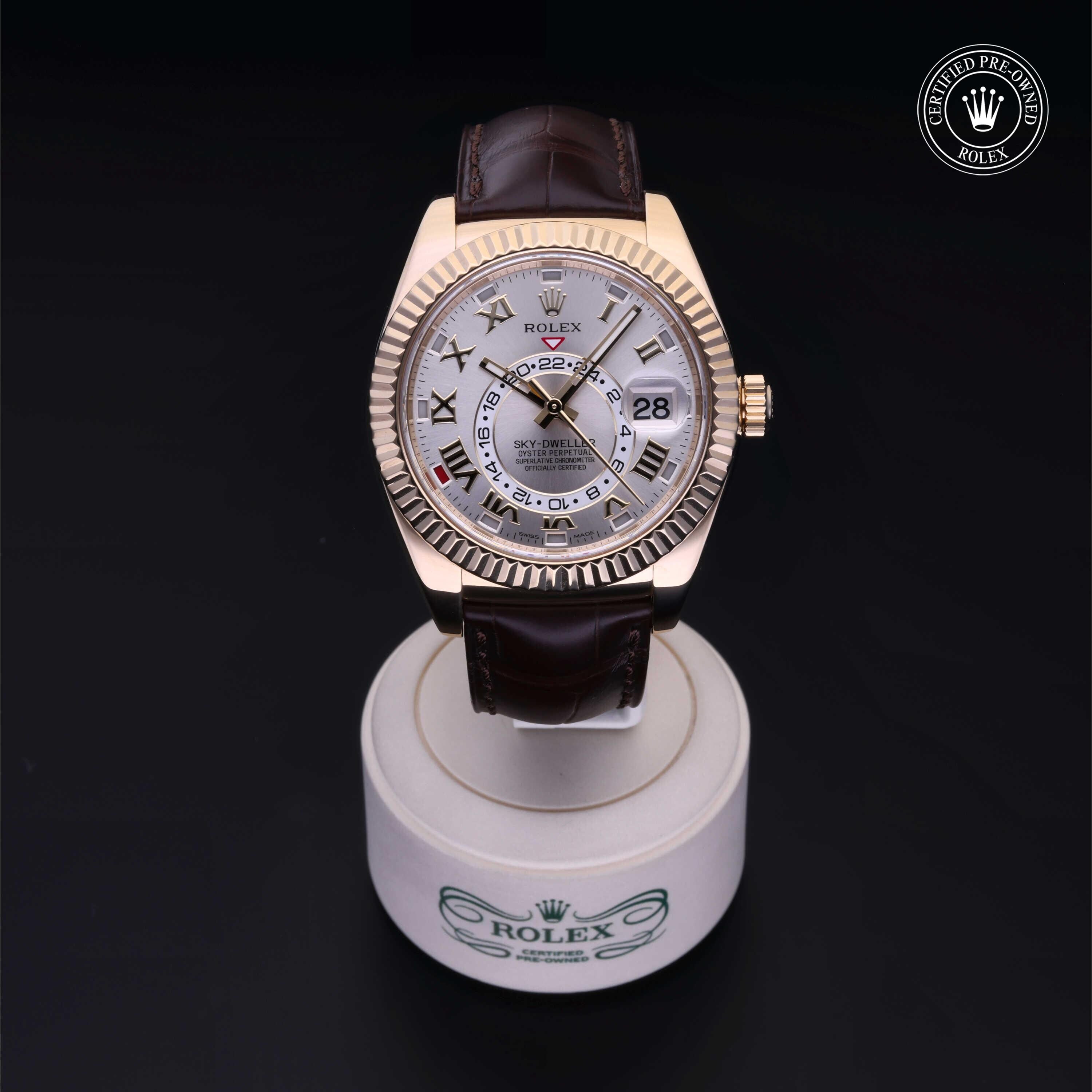 Rolex CPO Sky-Dweller M326138 front on white background