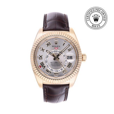 Rolex CPO Sky-Dweller M326138 front on white background