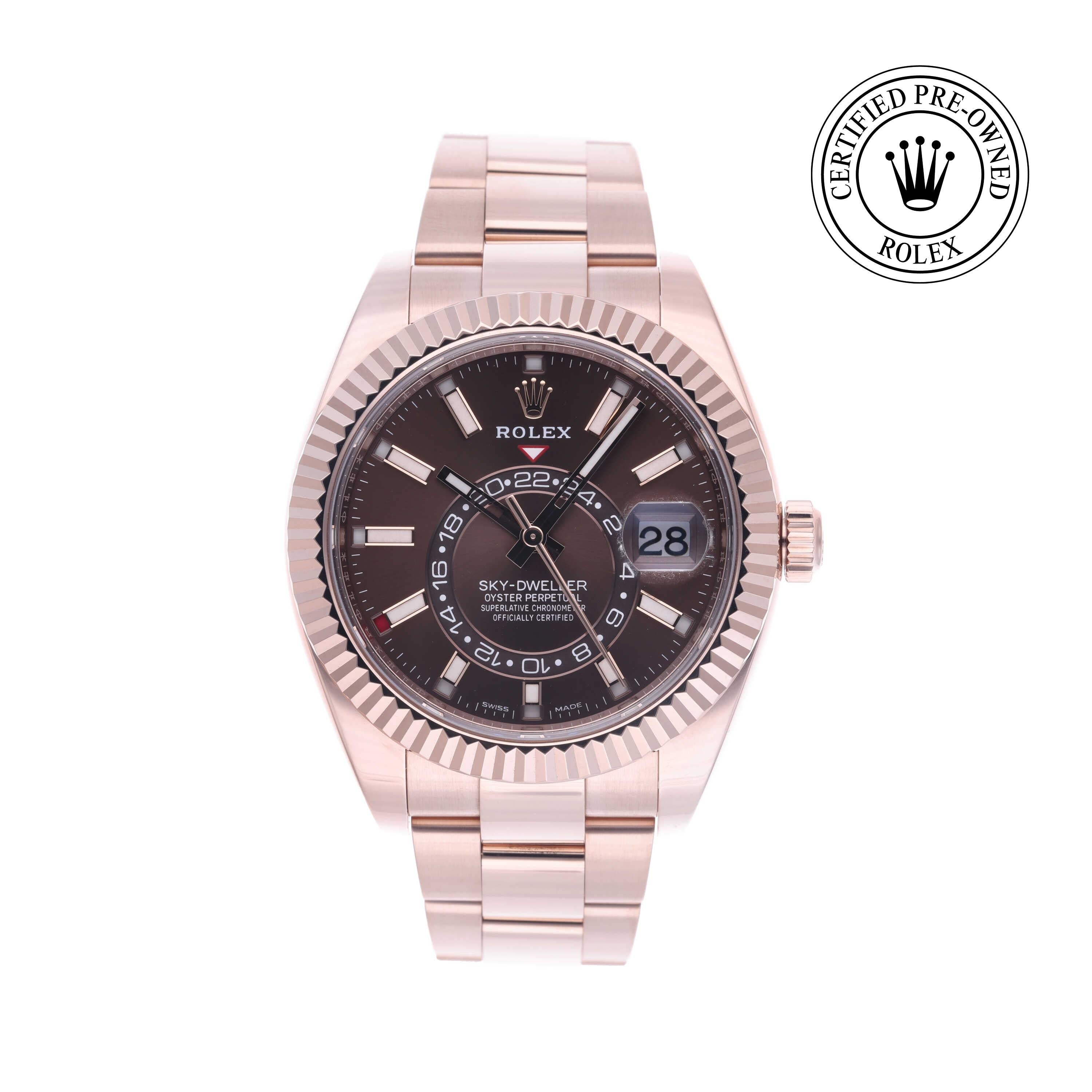 Rolex Certified Pre-owned Sky-Dweller M326935-0006 front on white background