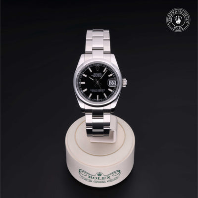 Rolex Certified Pre-owned Lady Datejust M178240-0025 front on black background