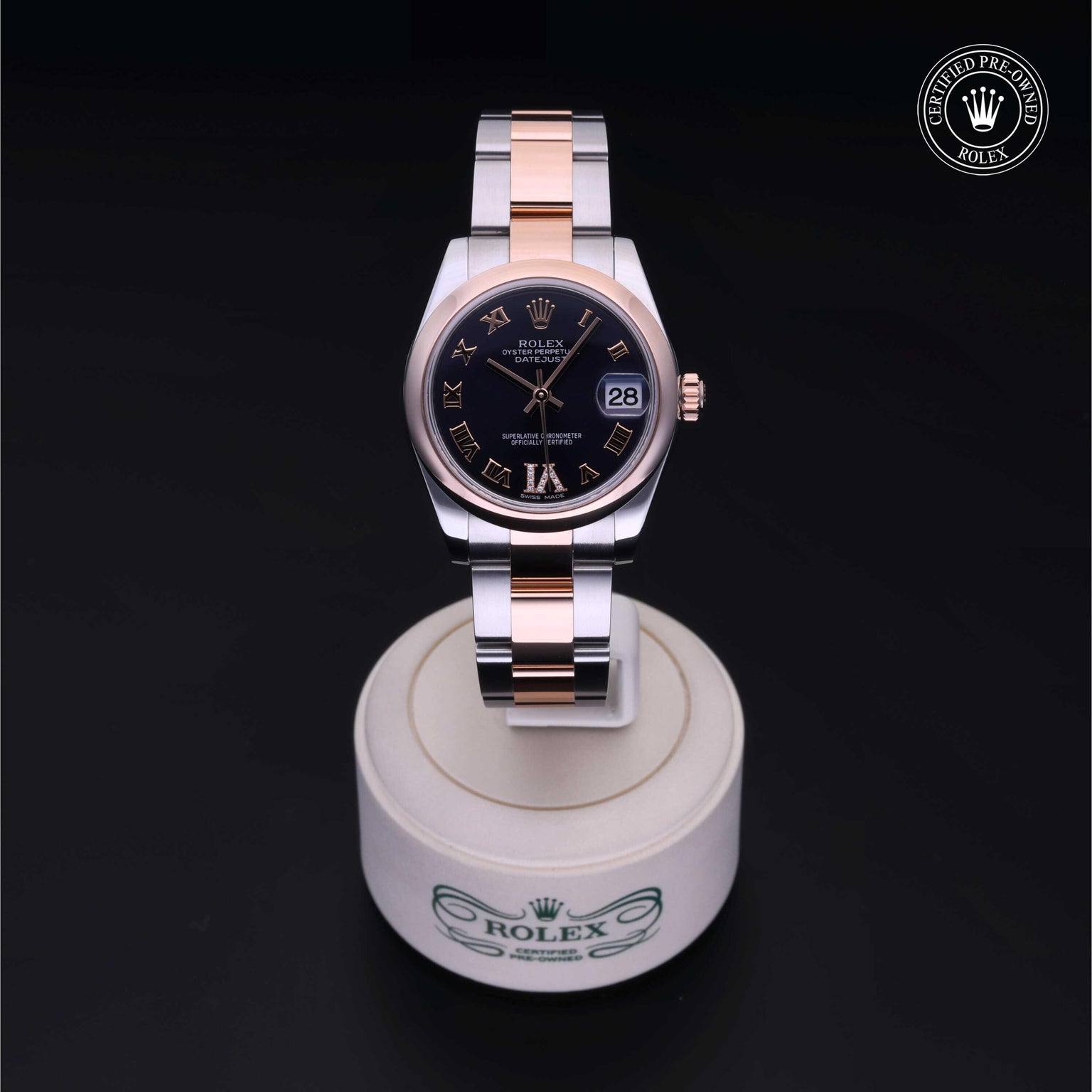 Rolex CPO Lady Datejust M178241 front on white background
