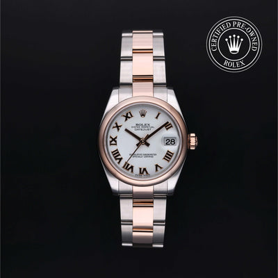Rolex CPO Lady Datejust M178241 front on white background