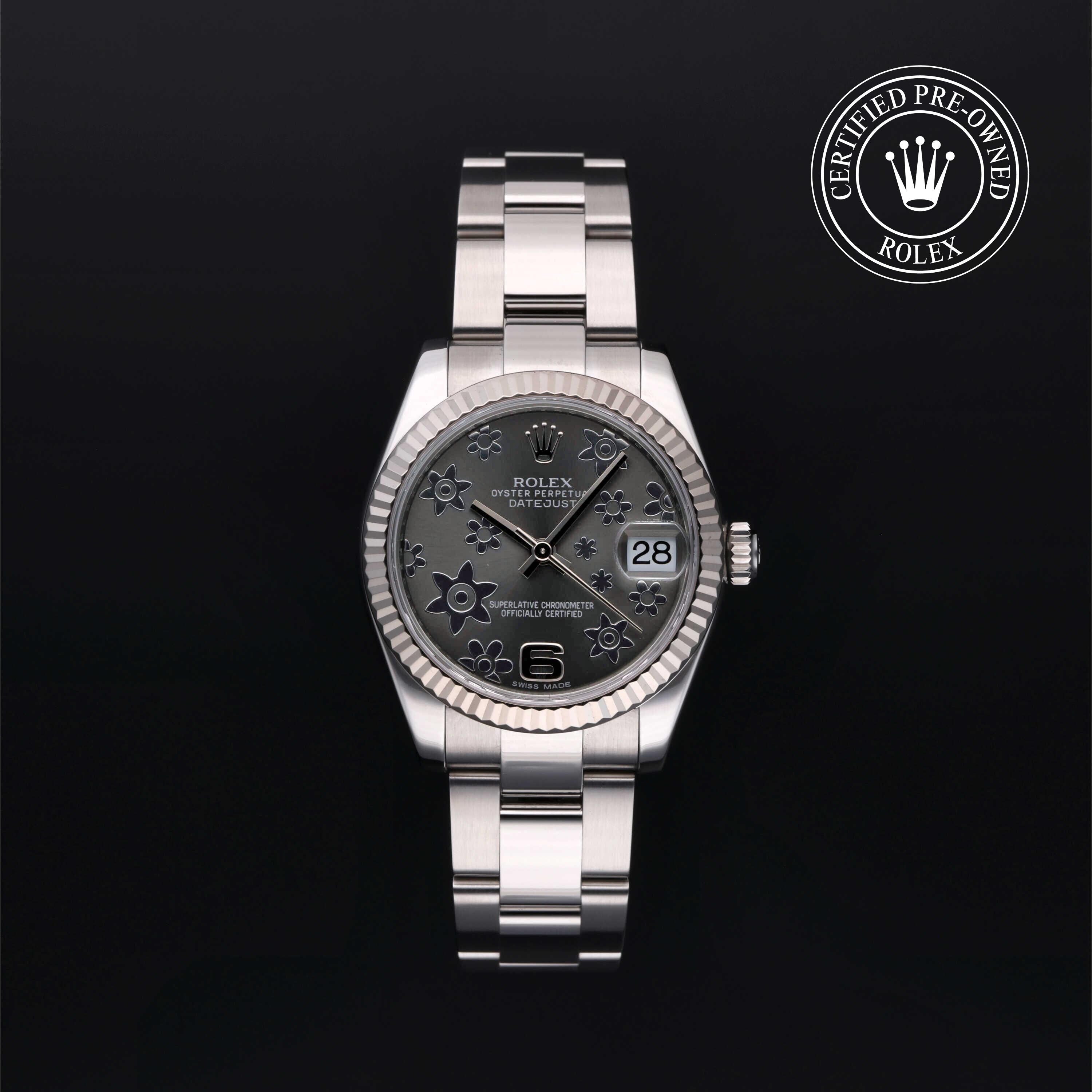 Rolex CPO Lady Datejust M178274 front on white background