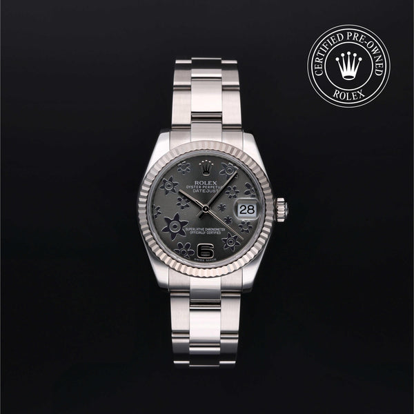 Rolex CPO Lady Datejust M178274 front on white background