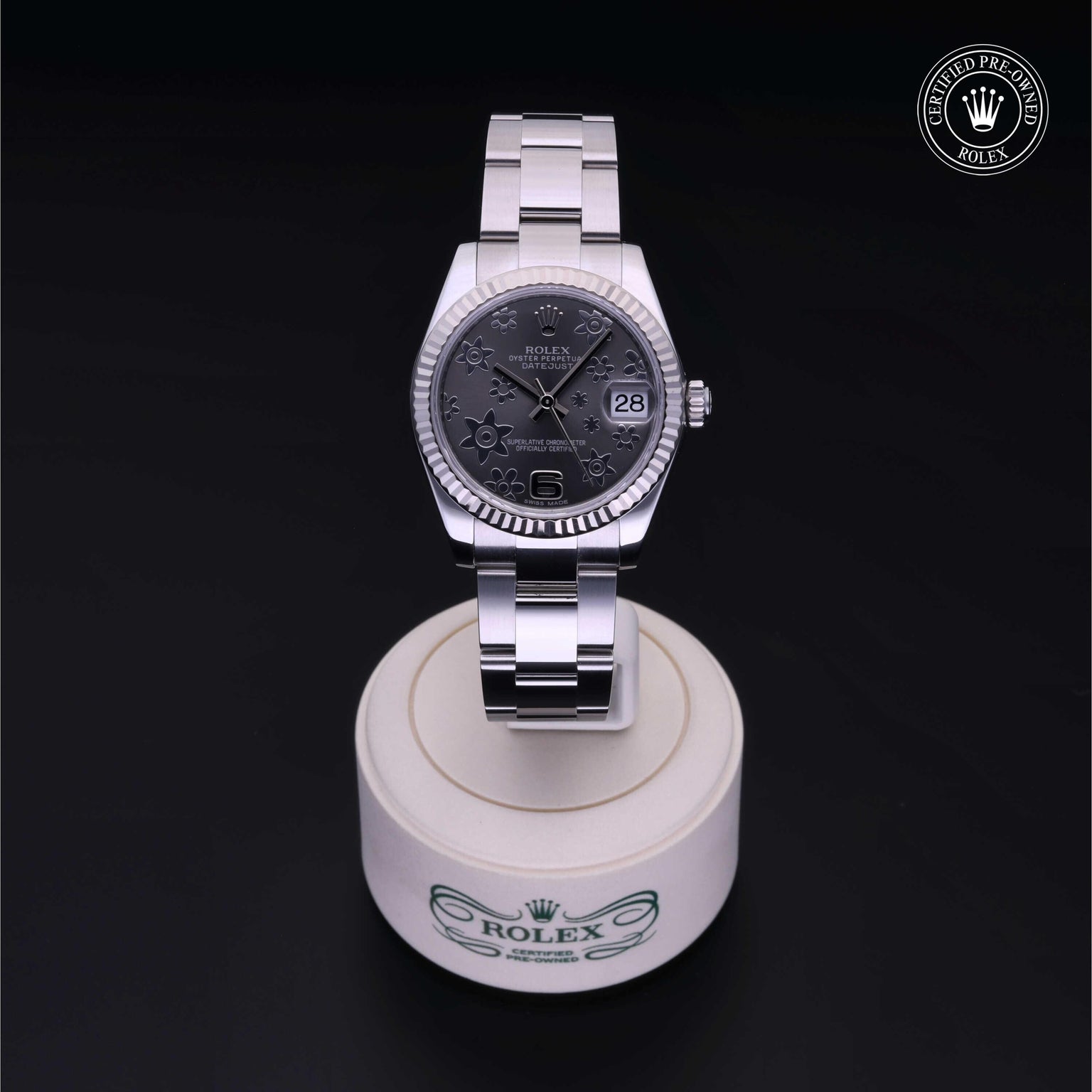 Rolex CPO Lady Datejust M178274 front on white background