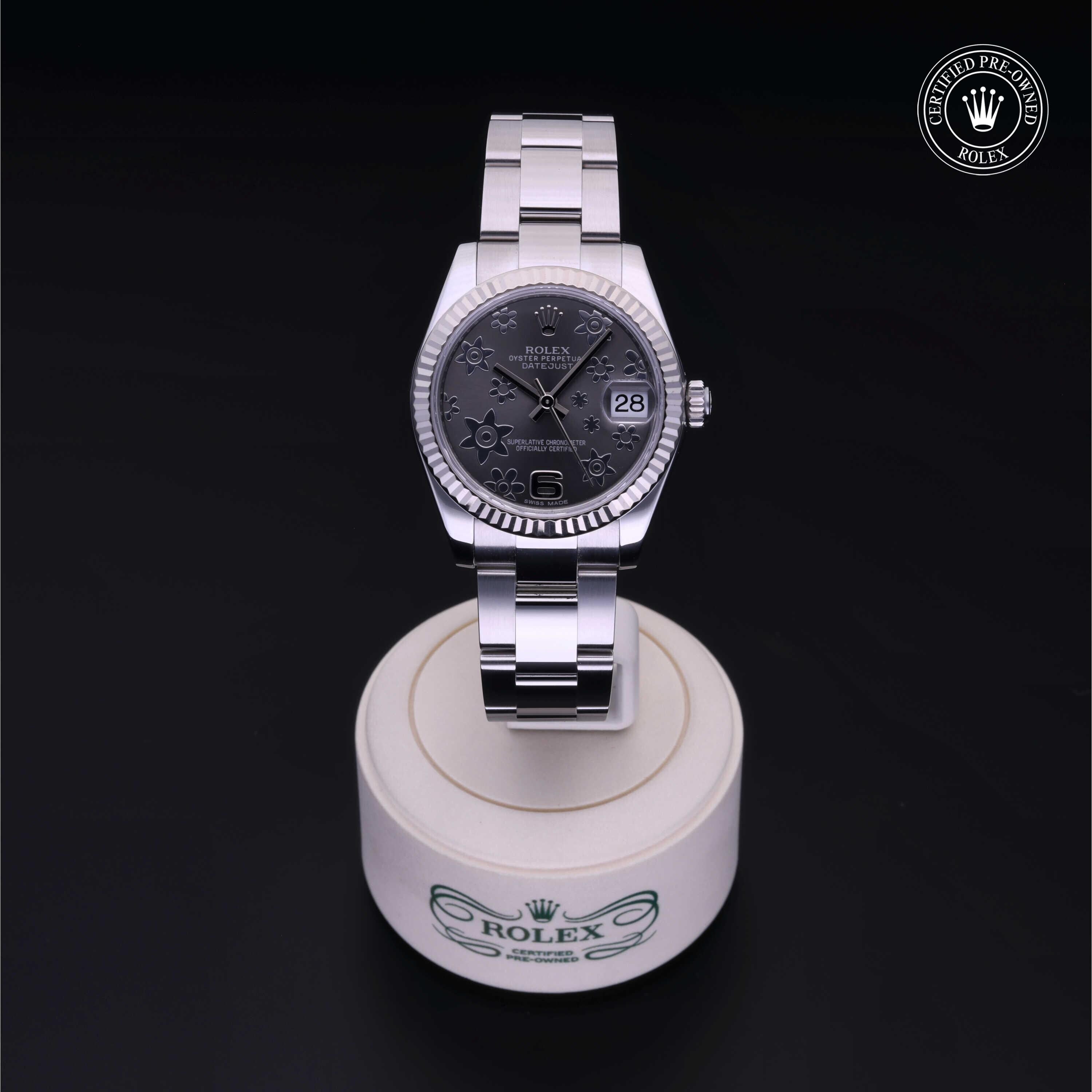 Rolex CPO Lady Datejust M178274 front on white background