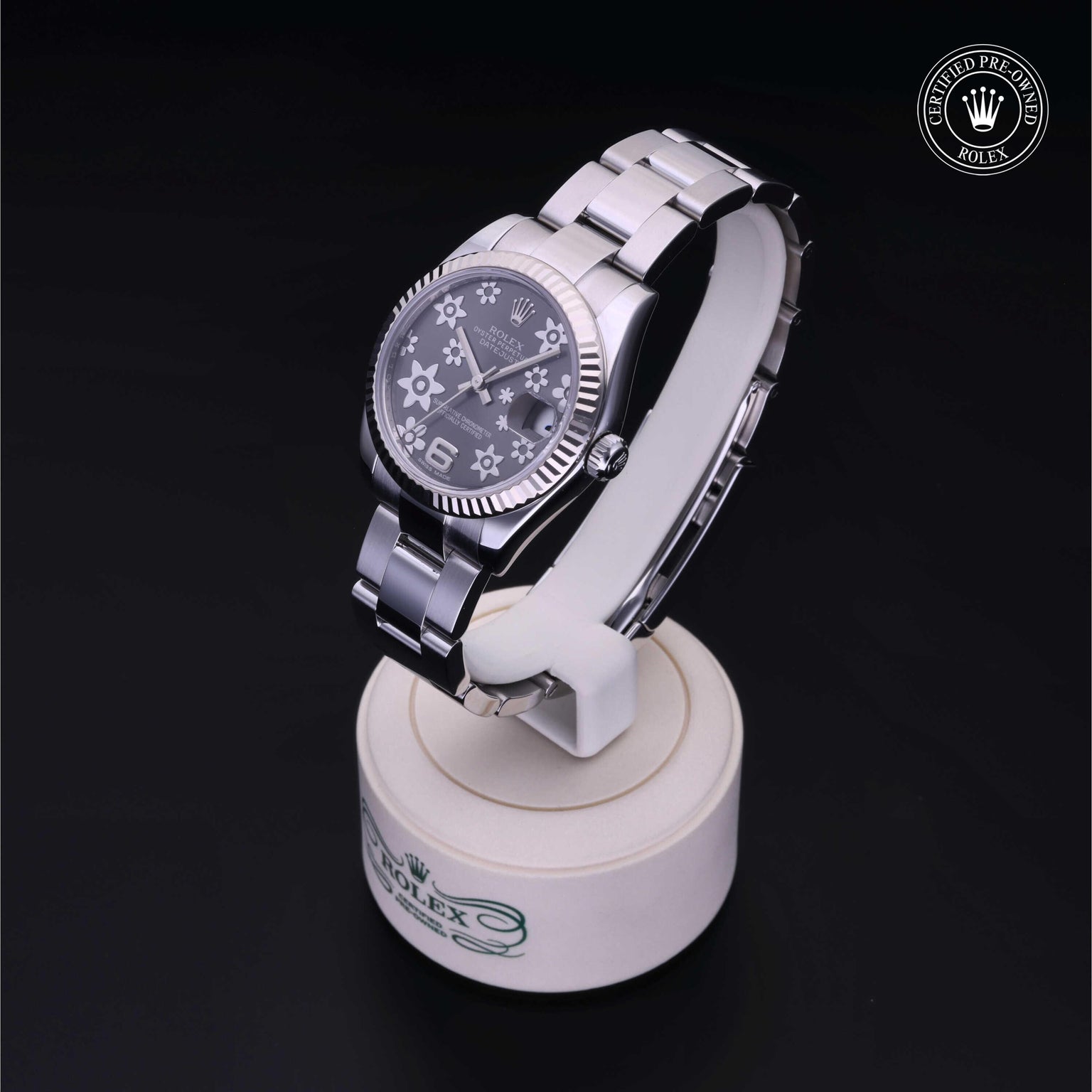 Rolex CPO Lady Datejust M178274 front on white background