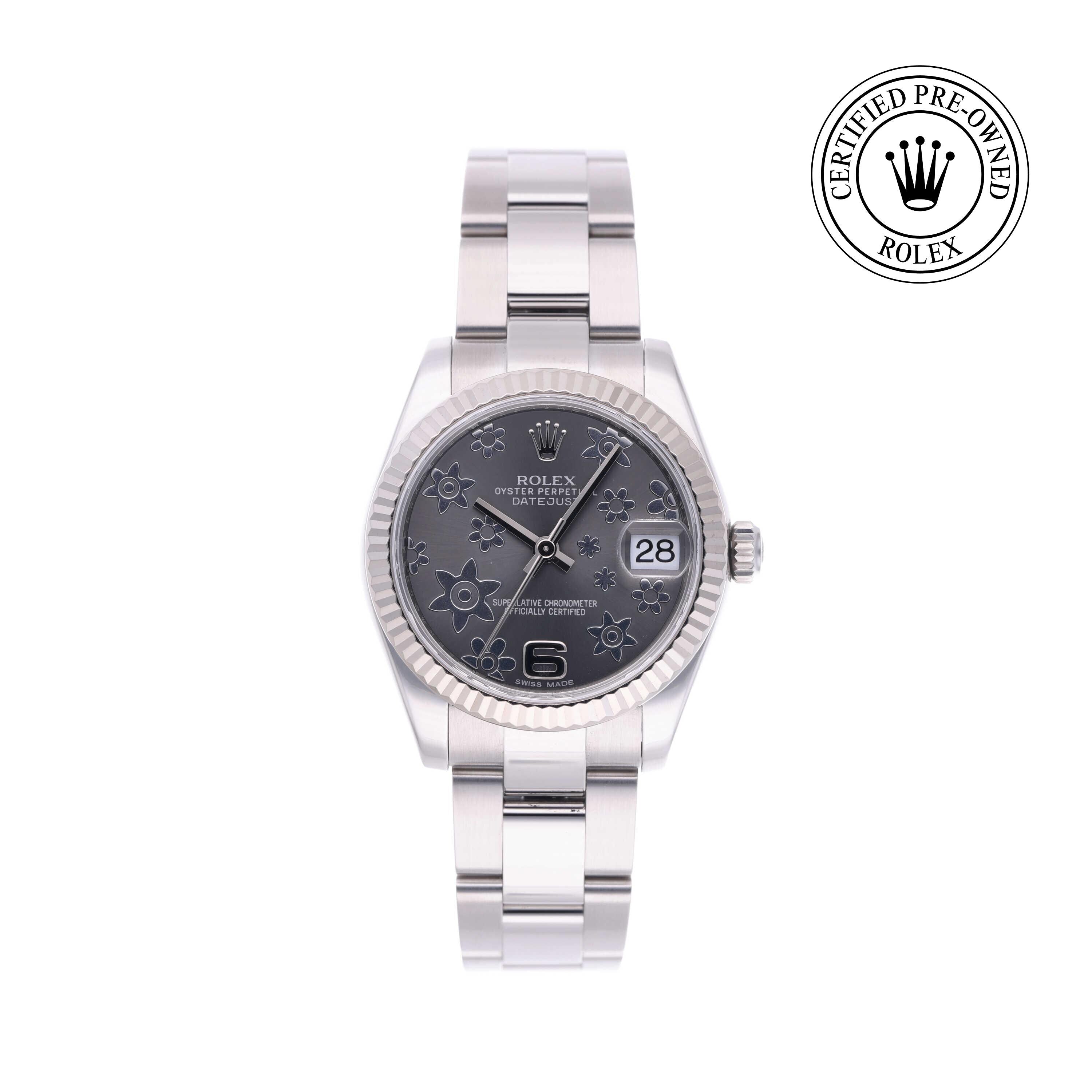 Rolex CPO Lady Datejust M178274 front on white background