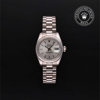 Rolex Certified Pre-owned Lady Datejust M179179-0078 front on black background