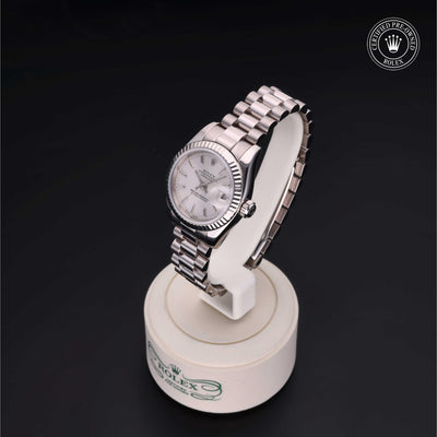 Rolex Certified Pre-owned Lady Datejust M179179-0078 front on black background
