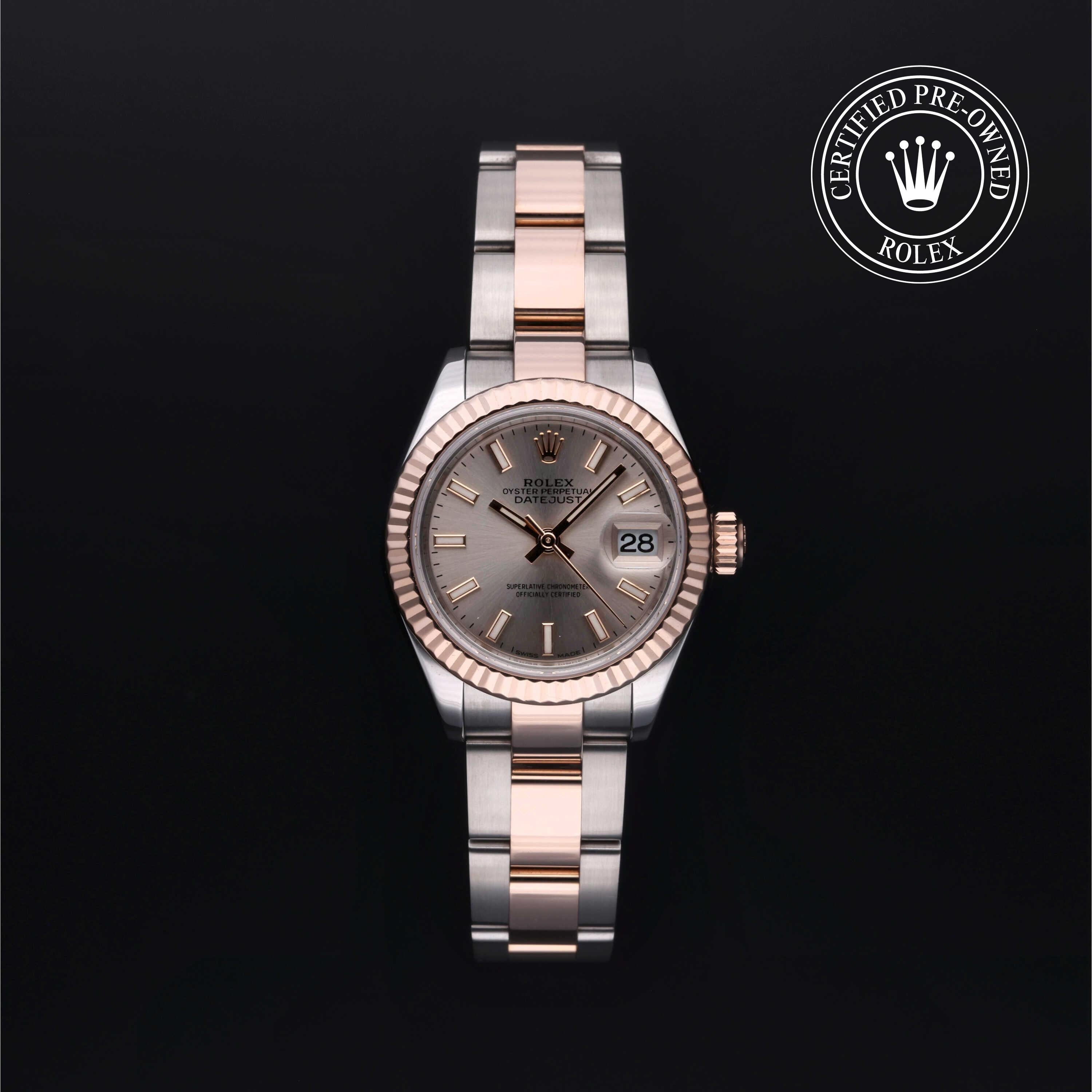 Rolex Certified Pre-owned Lady Datejust M279171-0002 front on black background