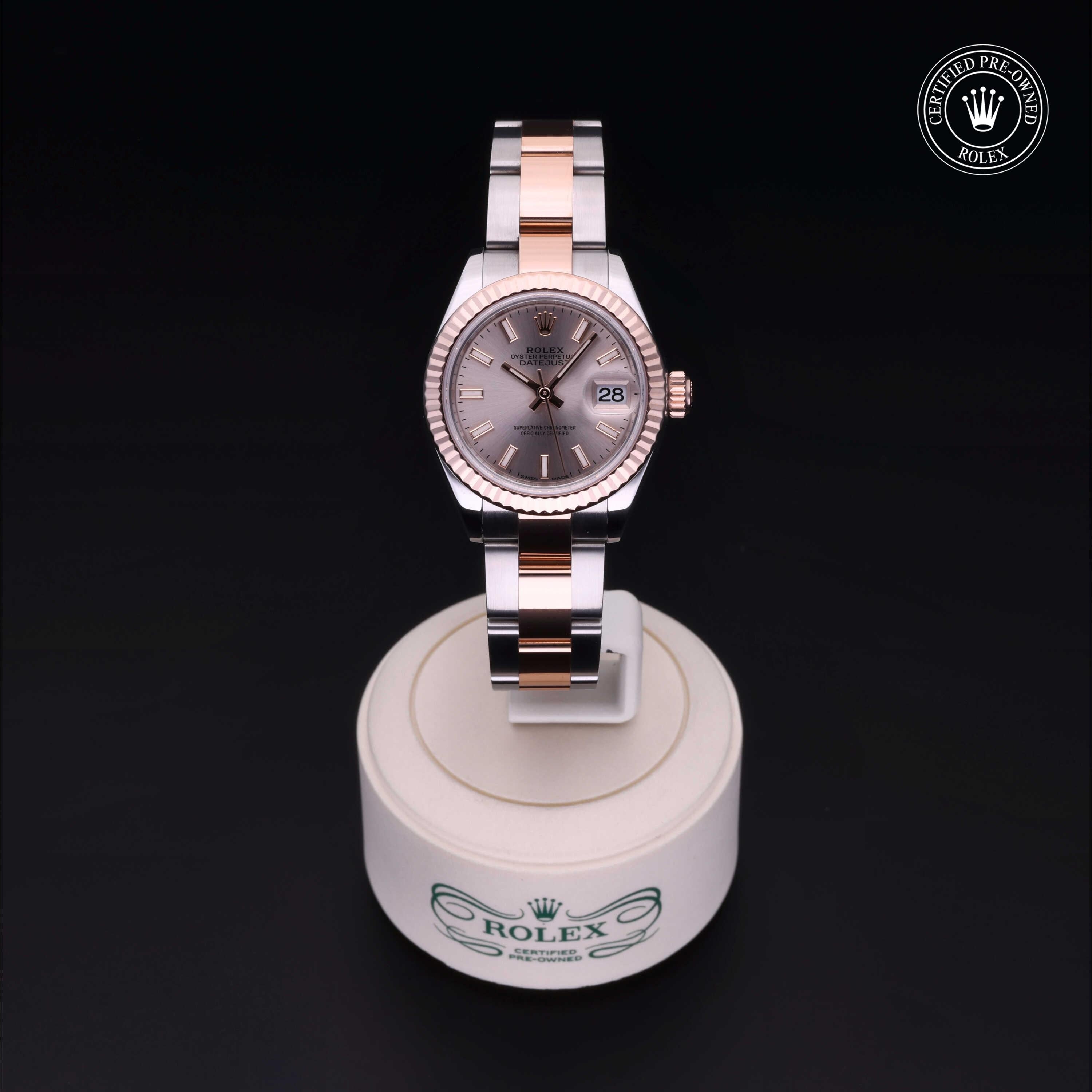 Rolex Certified Pre-owned Lady Datejust M279171-0002 front on black background