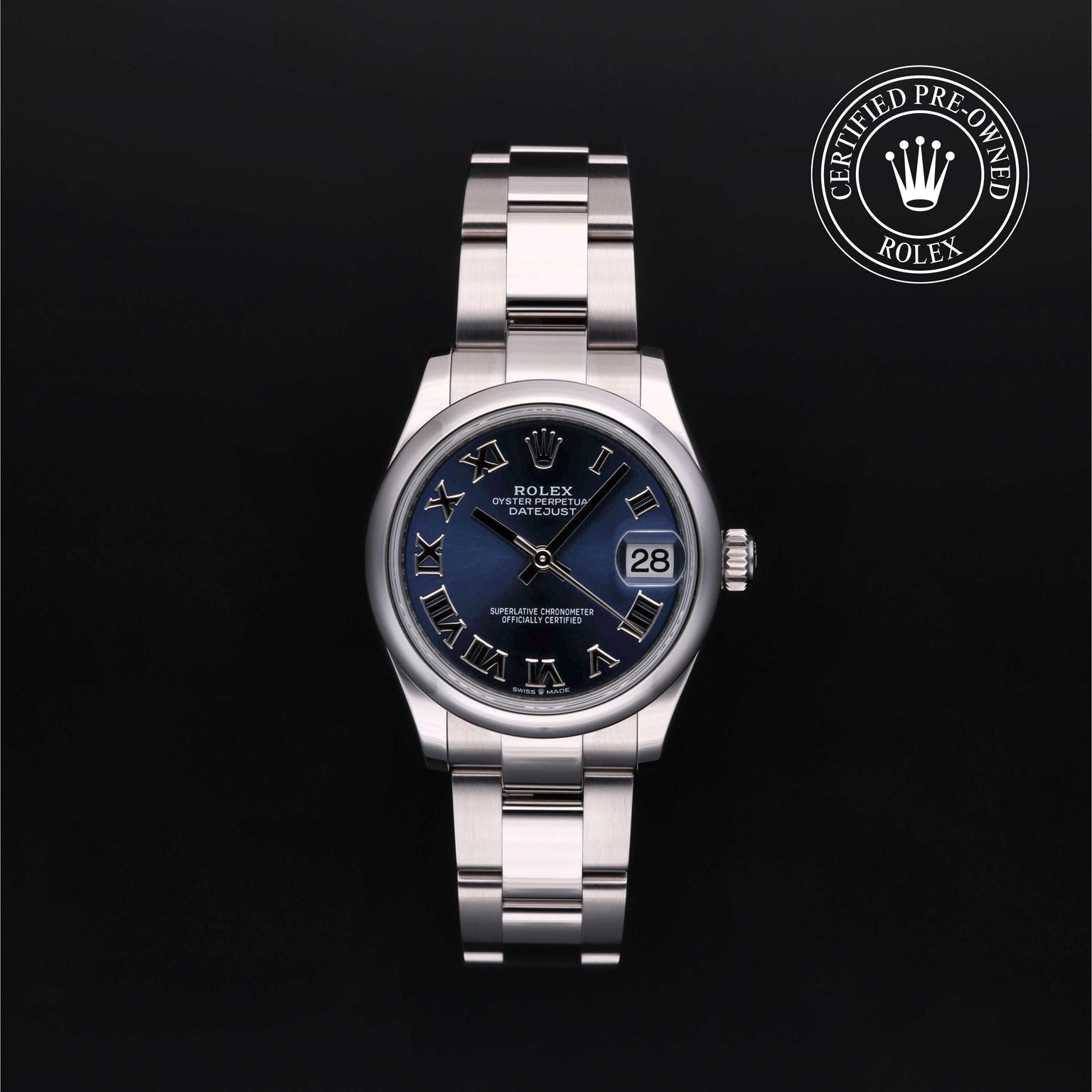 Rolex Certified Pre-owned Lady Datejust M278240-0017 front on black background