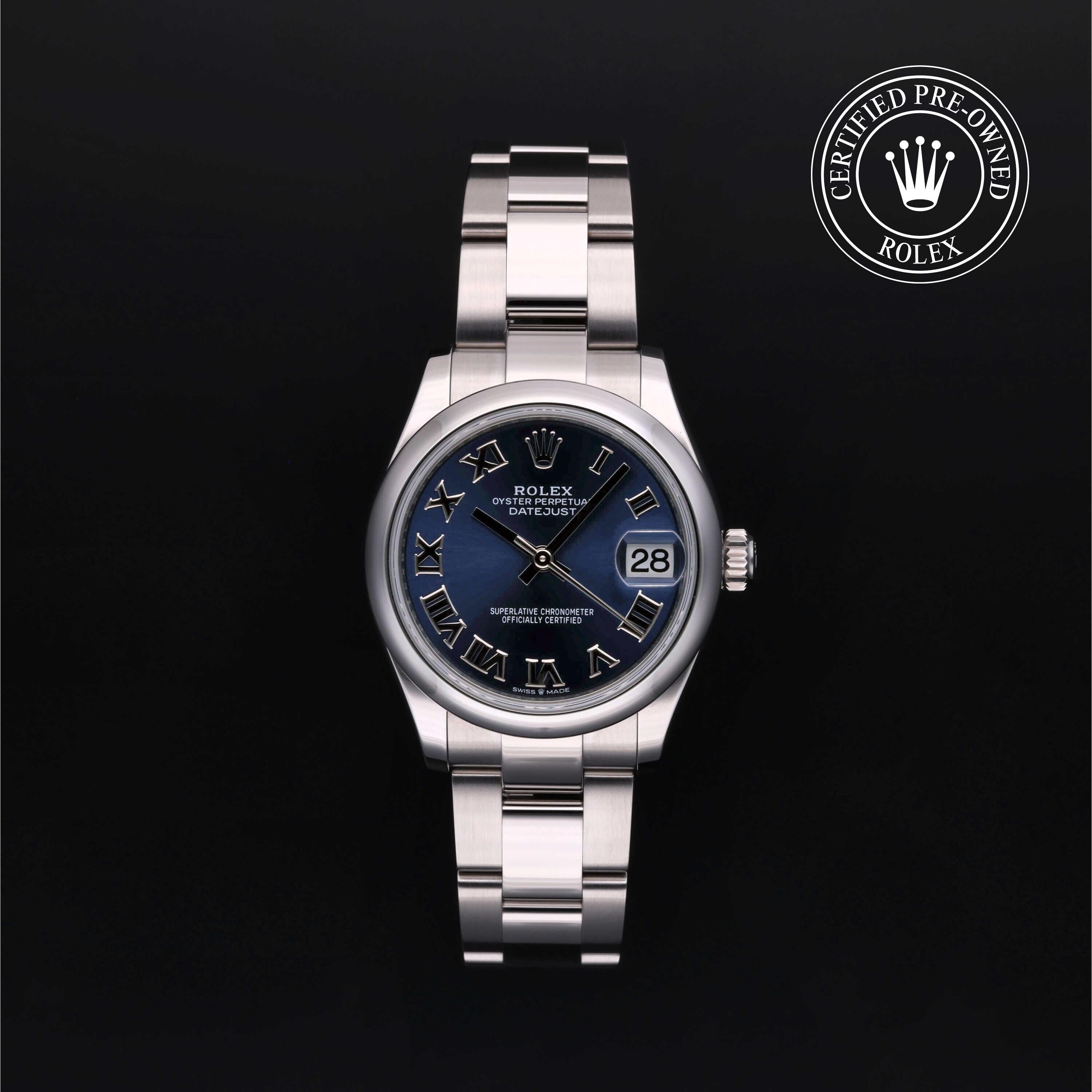 Rolex Certified Pre-owned Lady Datejust M278240-0017 front on black background